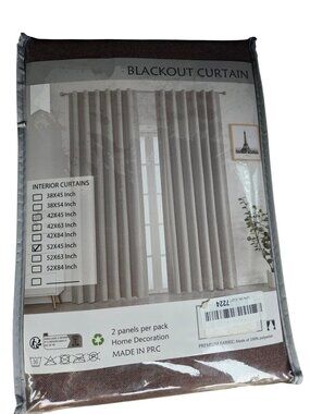 Blackout Curtain 52x45 Inch 2 Panels Premium Fabric 100% Polyester Home Decorati